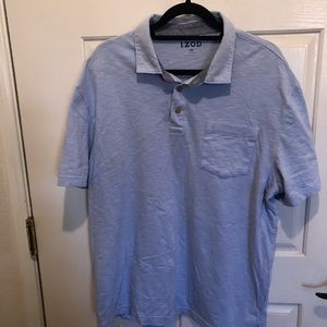 Mens Izod Blue Polo Shirt SZ XXL Button closure. Short Sleeve Pocket Cotton Golf